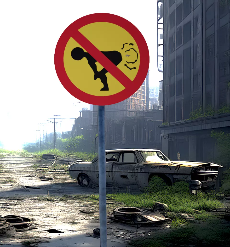 Human Gas Prohibition Signs Free low-poly 3D model
