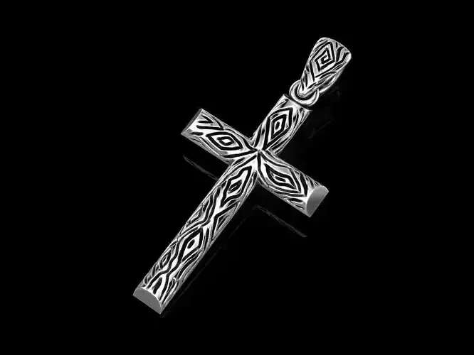 Cross viking sword pendant in sterling silver