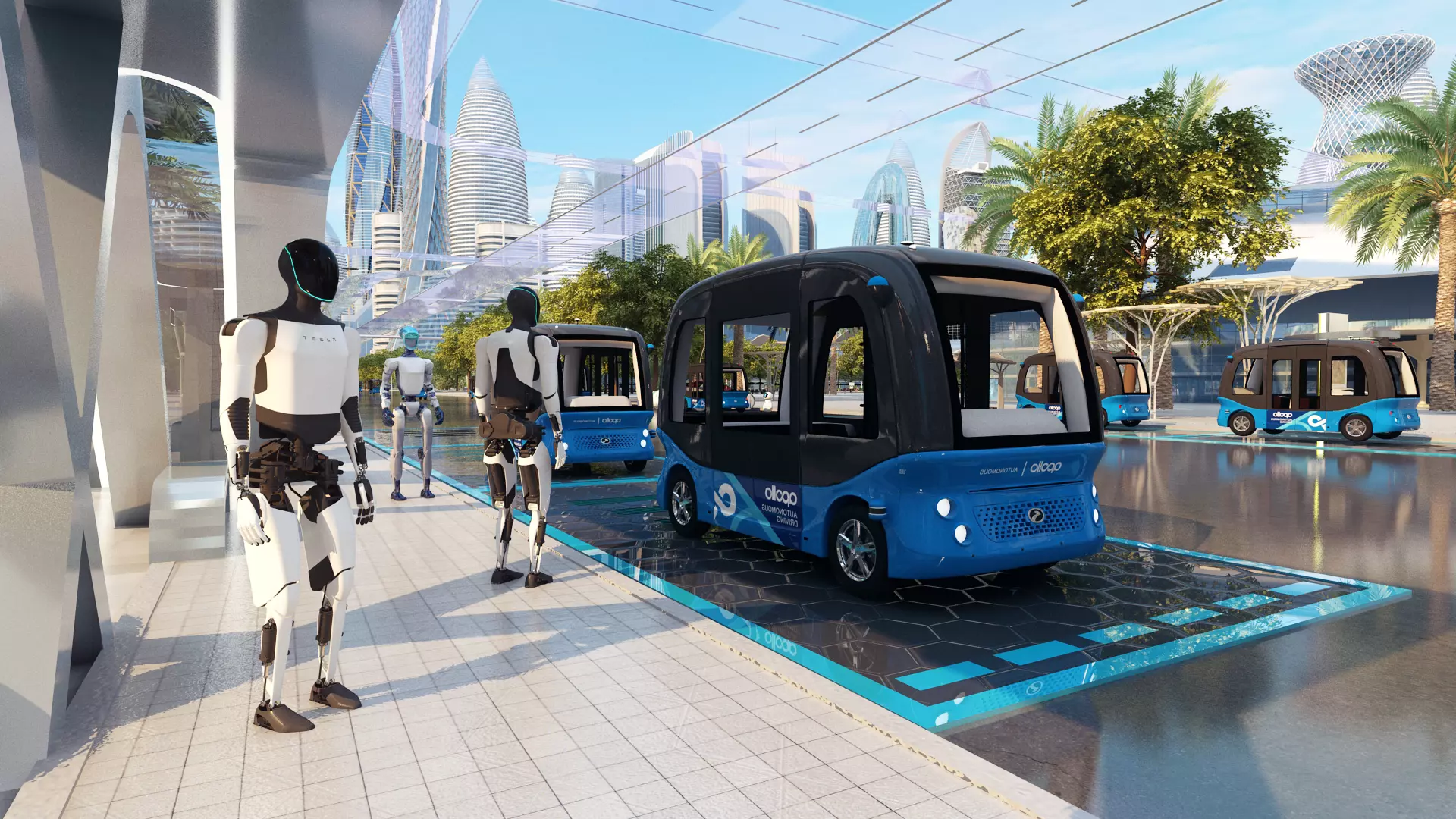 Autonomous Electric Shuttle Bus Smart City Public 3D model