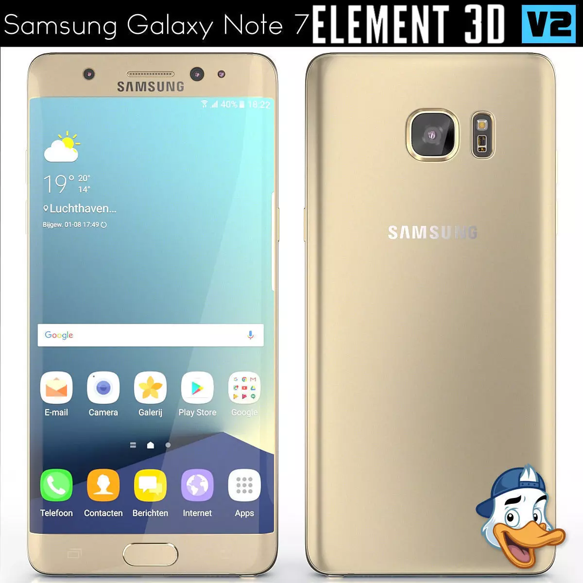 Samsung Galaxy Note 7 for Element 3D 3D model_0