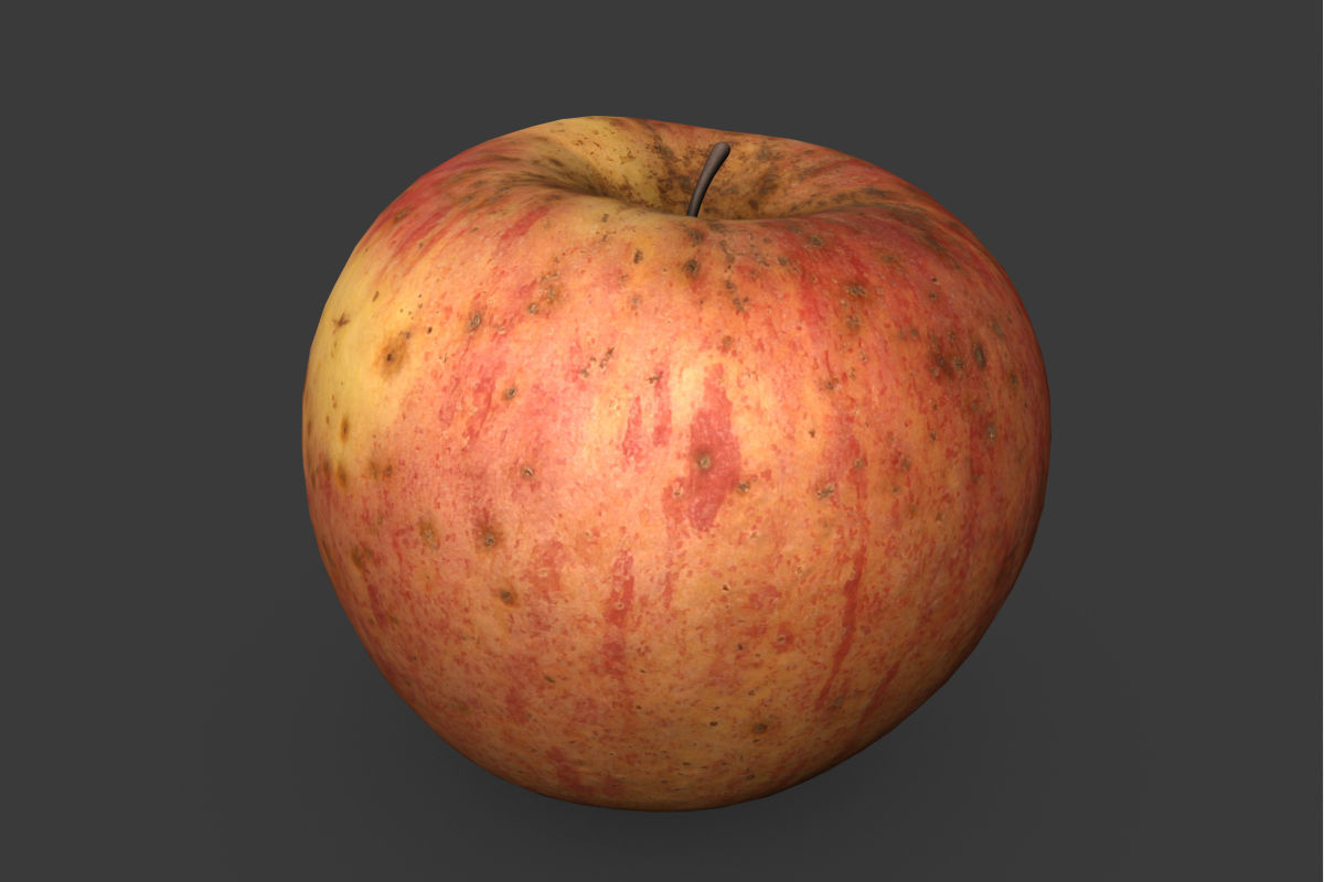 Crate with Red Apples 3D model_4