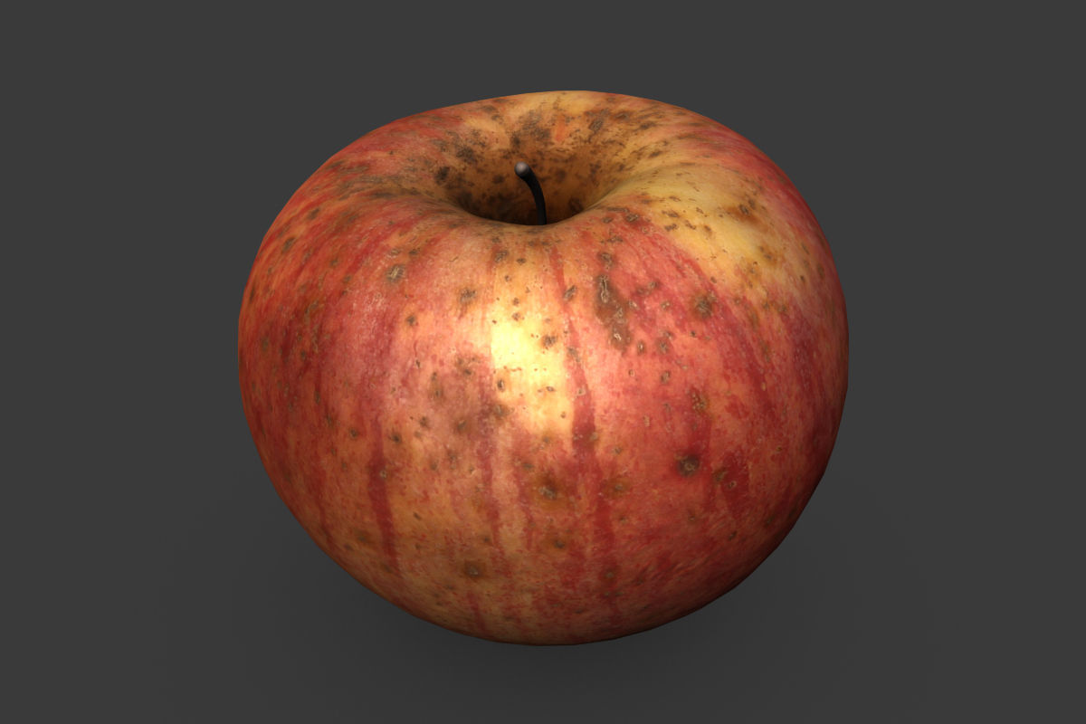 Crate with Red Apples 3D model_2