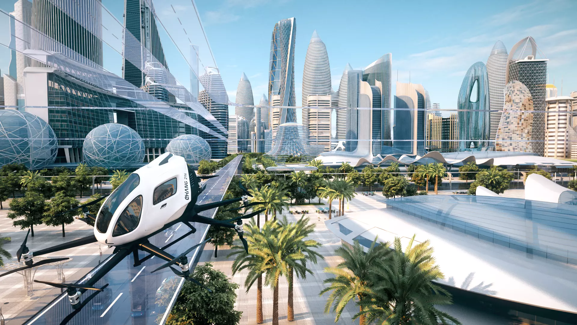 Autonomous Aerial Vehicle Smart City Air Mobility 3D model