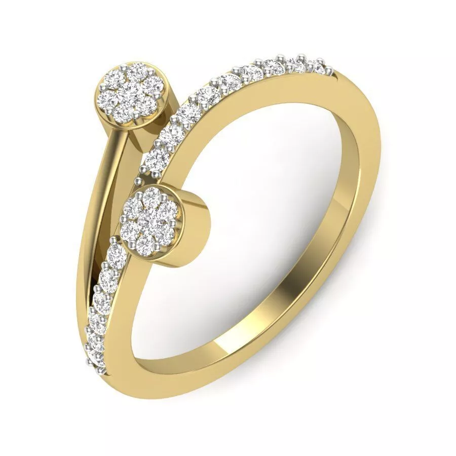 SILVER AND GOLD LADIES RING 3D print model