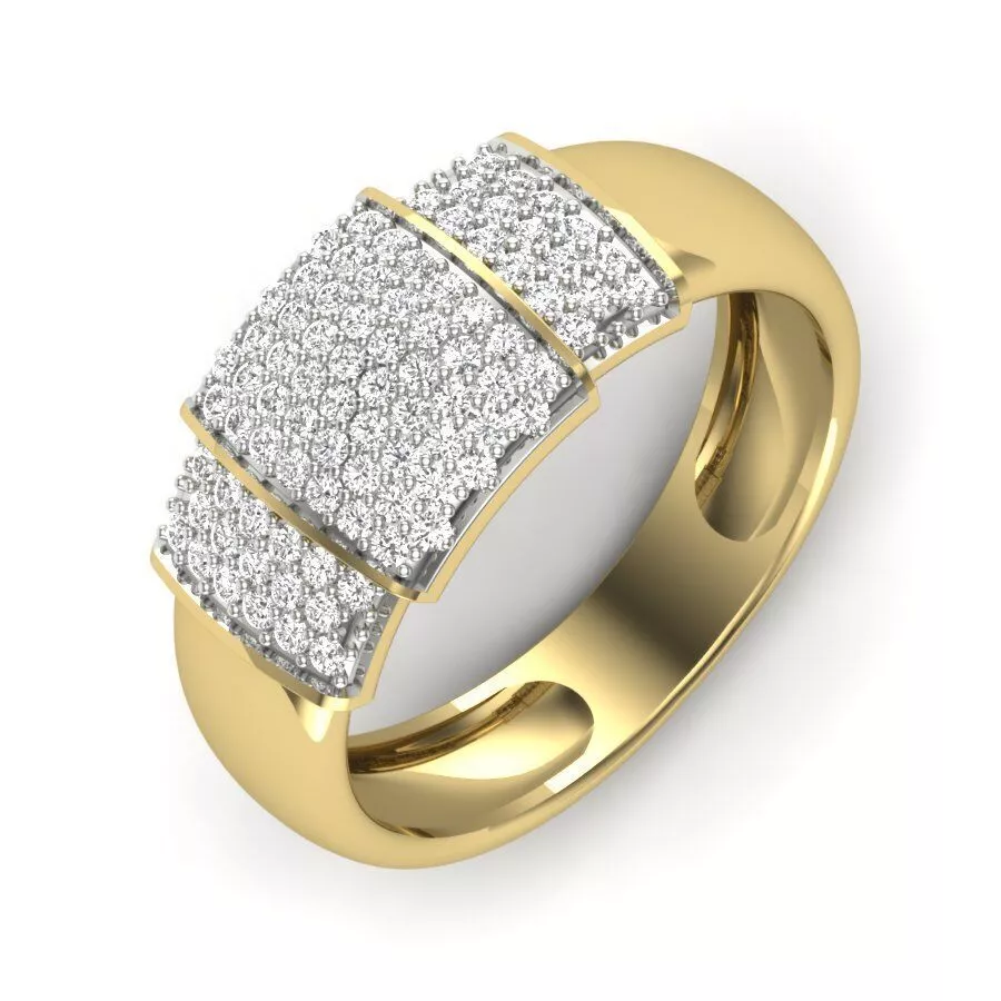 SILVER AND GOLD LADIES RING 3D print model