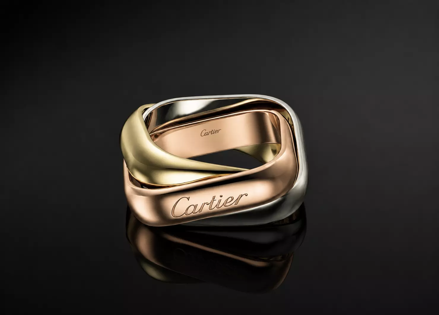 Luxury Trinity Style Ring 3D Model Cushion Shape 3D print model