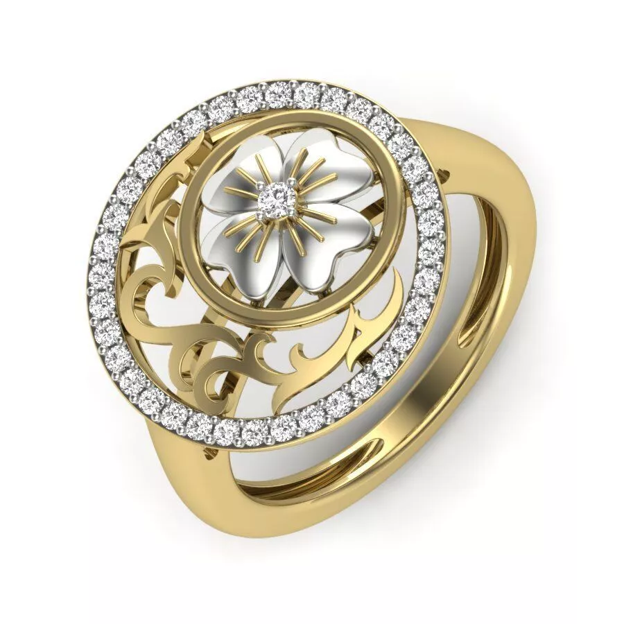 SILVER AND GOLD LADIES RING 3D print model