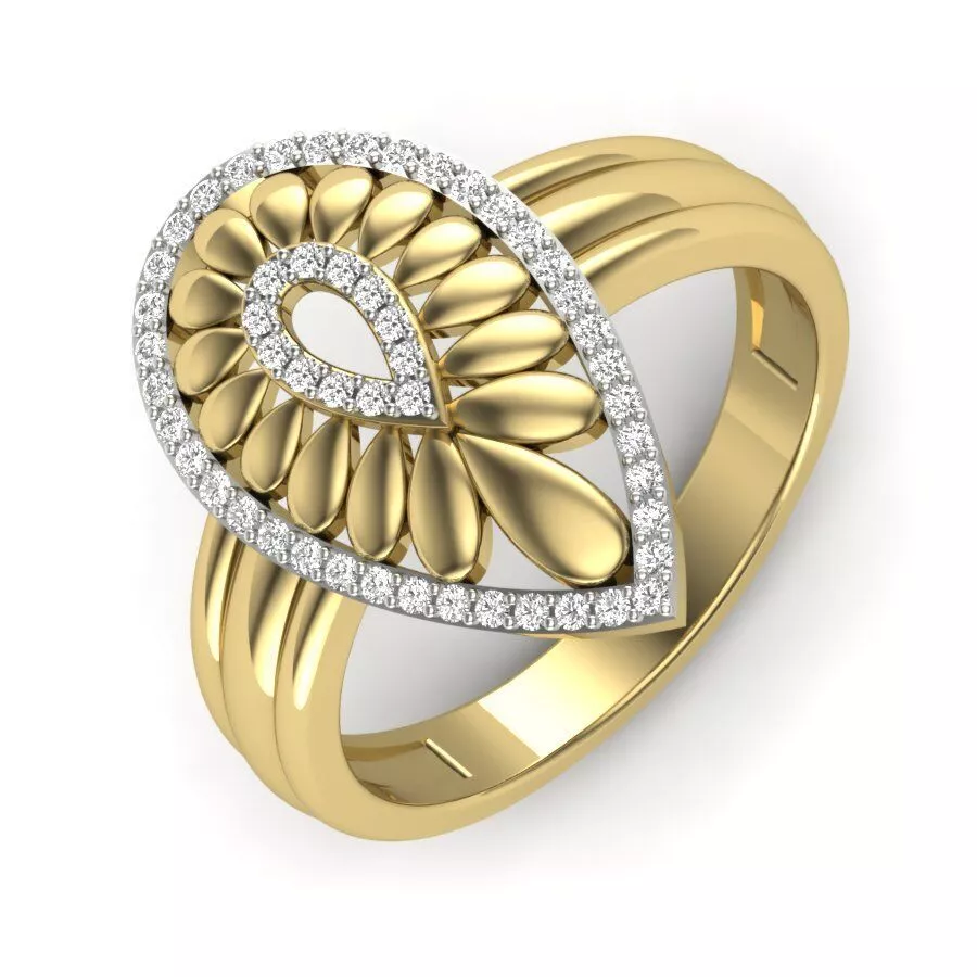 SILVER AND GOLD LADIES RING 3D print model