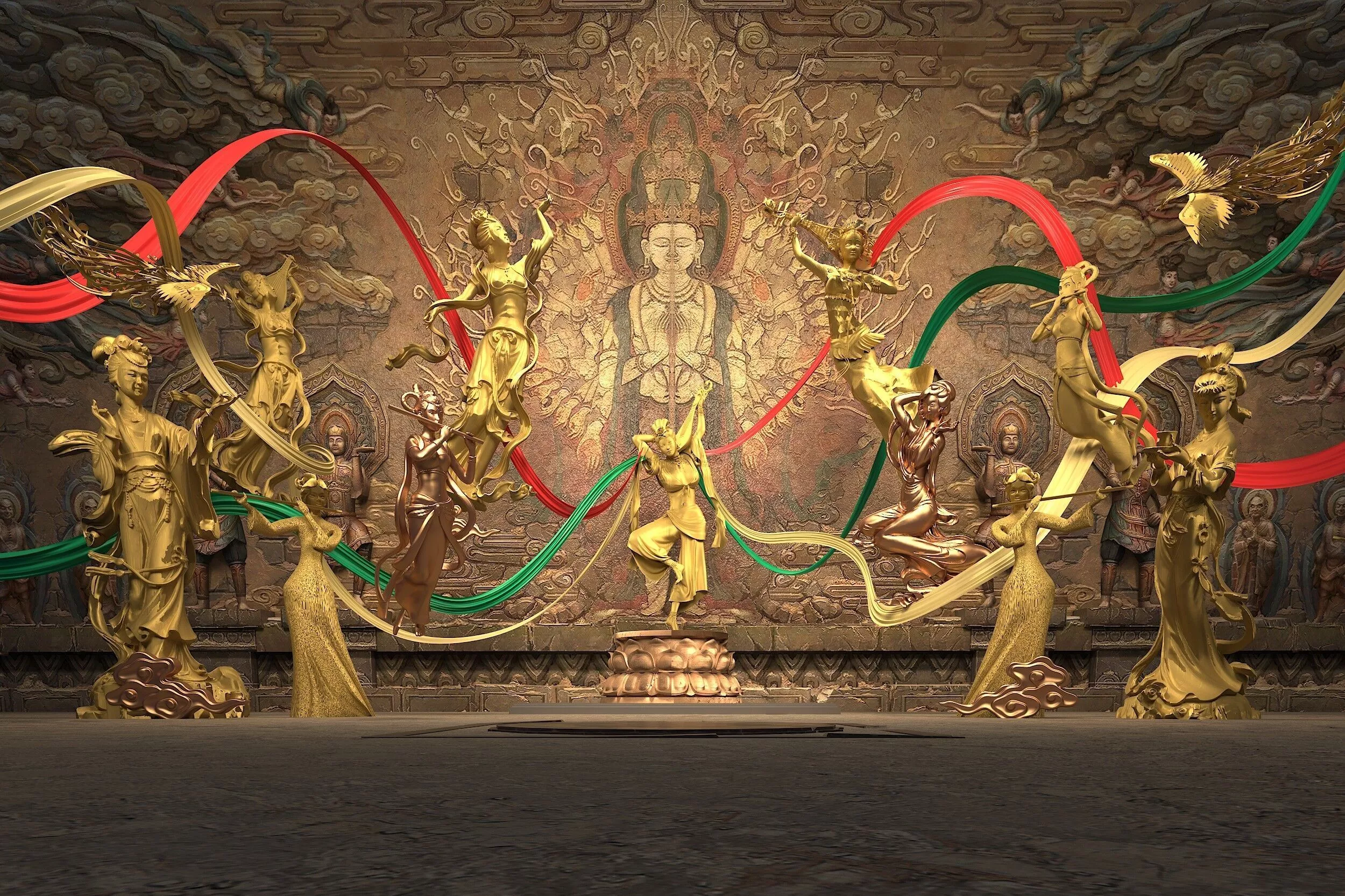 Dunhuang Flying Apsaras Sculpture 3D Model 3D model