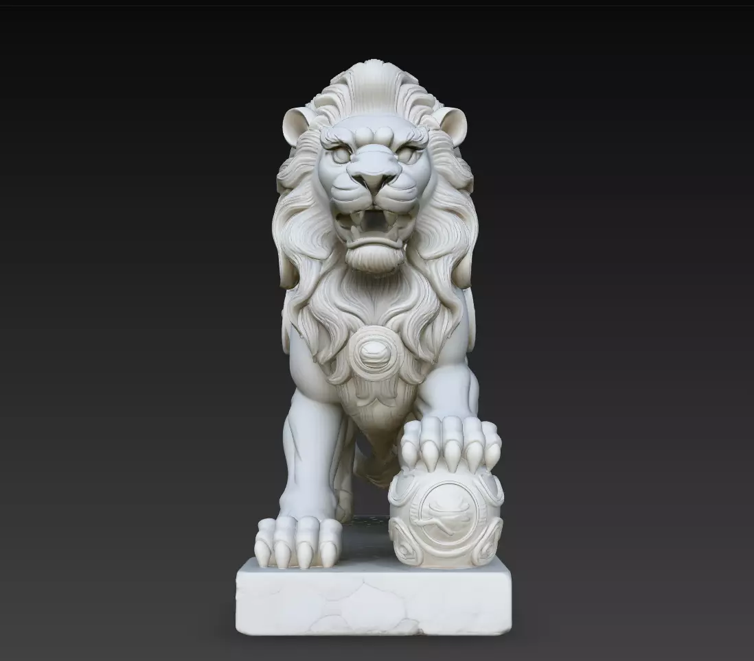 Majestic Lion Guardian STL Royal Animal Statue Model 3D print model