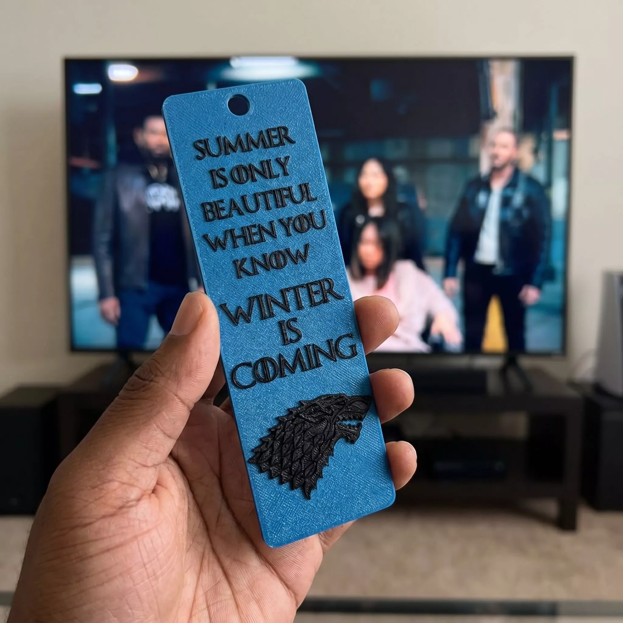 Game of Thrones The Boys Bookmark Winter is Coming Direwolf 3D print model