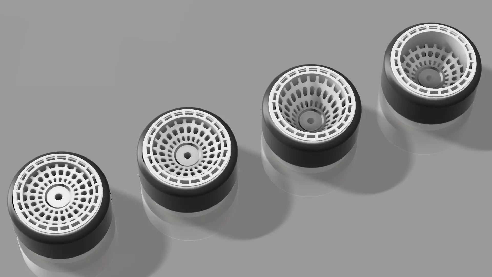 VOSSEN LCX car 4 pack wheels set in Hot Wheels scale 3D print model