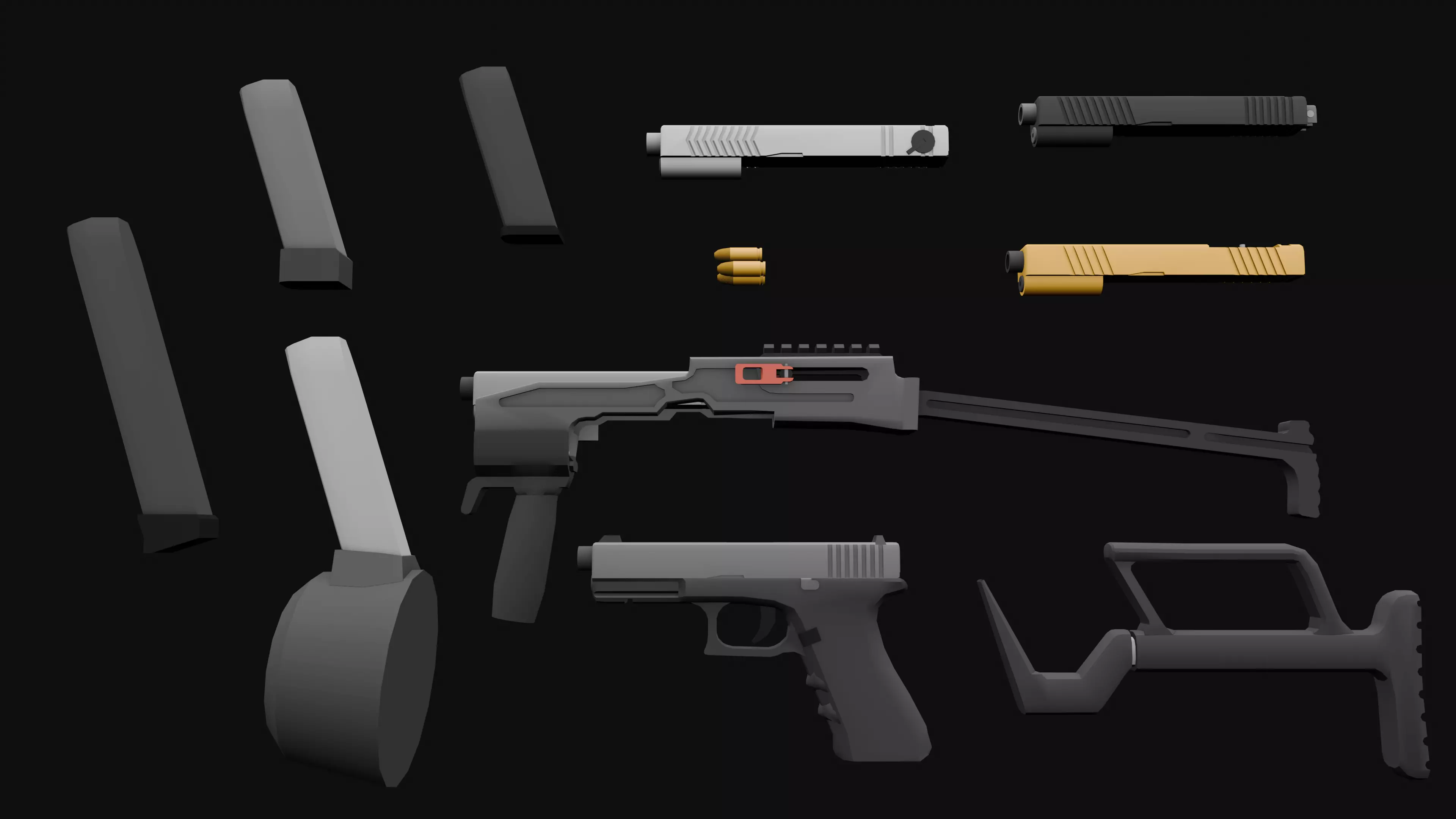 Low Poly Glock 17 Low-poly 3D model
