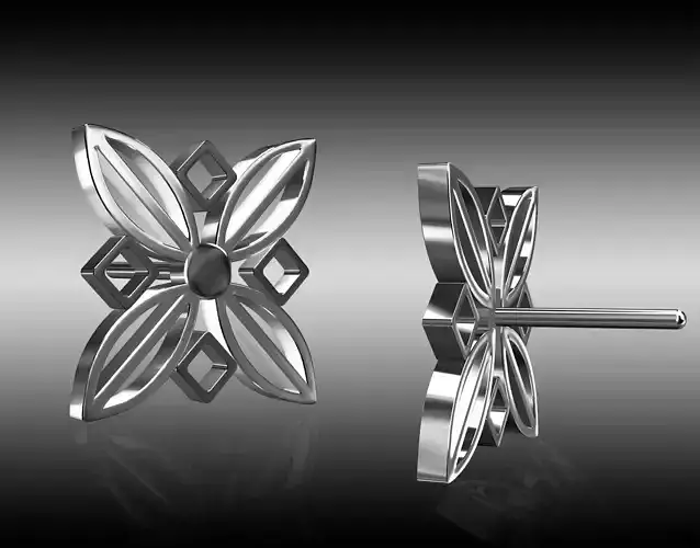 floral earrings  3D print model