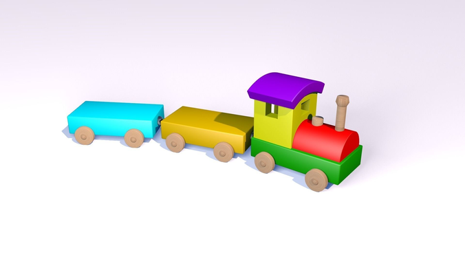 Wood Train Toy 3D print model