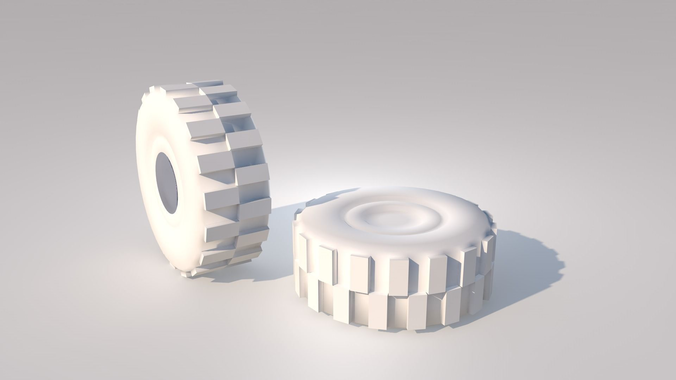 Wheel 3D pair of wheels