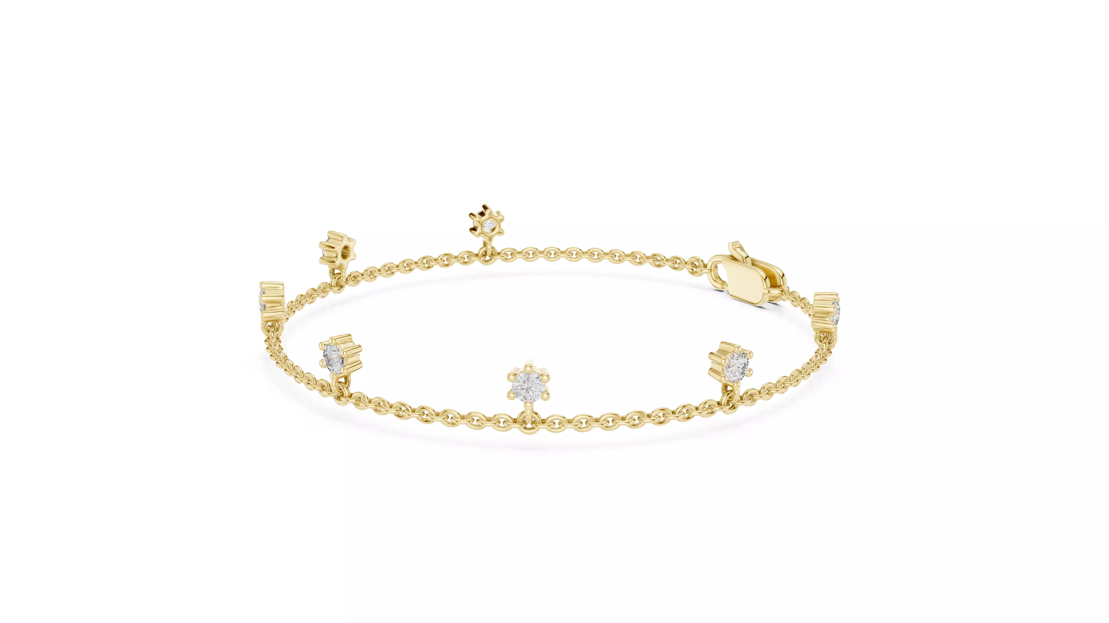 Diamond Charm Chain Bracelet 3D Model 3D print model