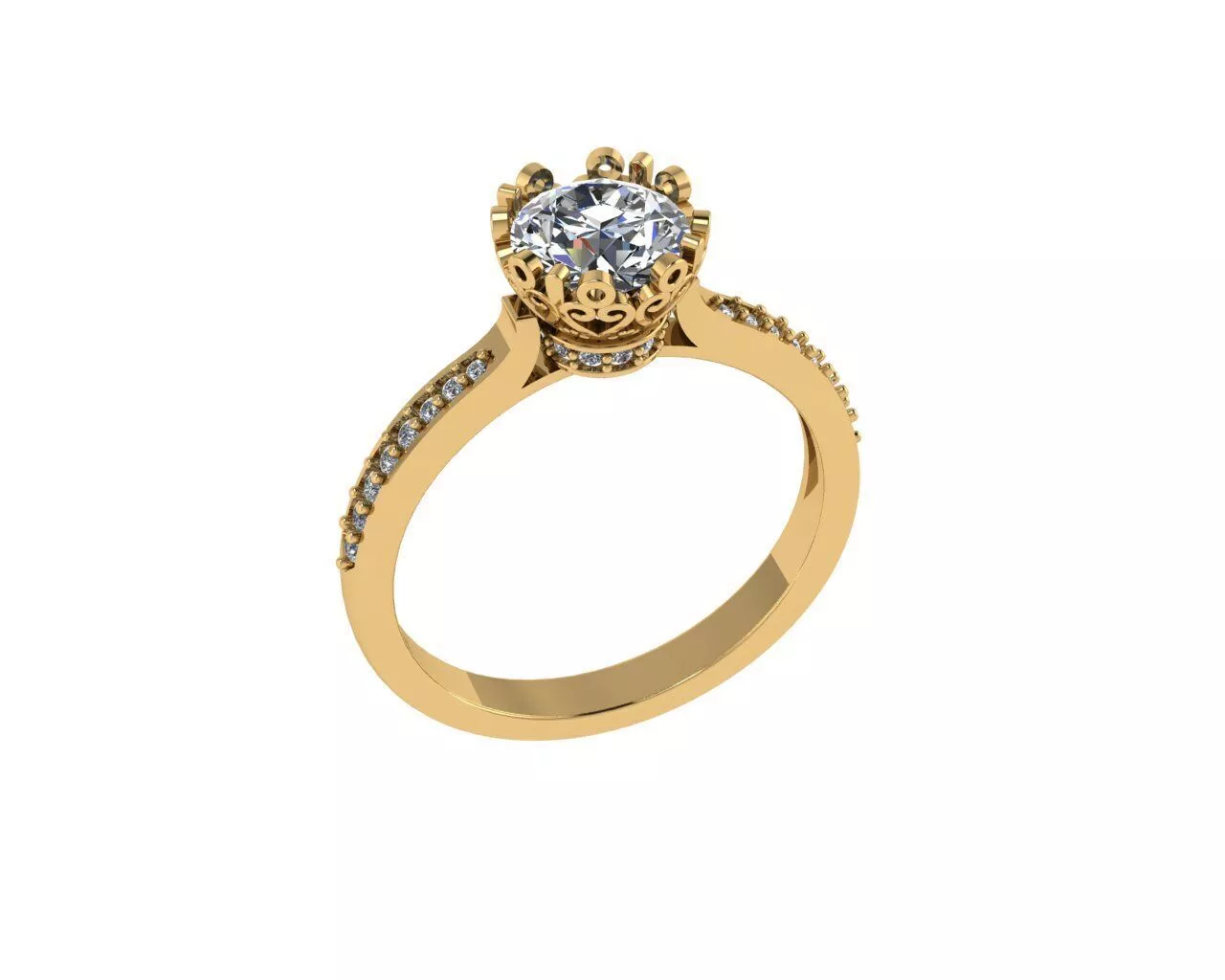 Solitaire Diamond Fashion Rings 3D print model