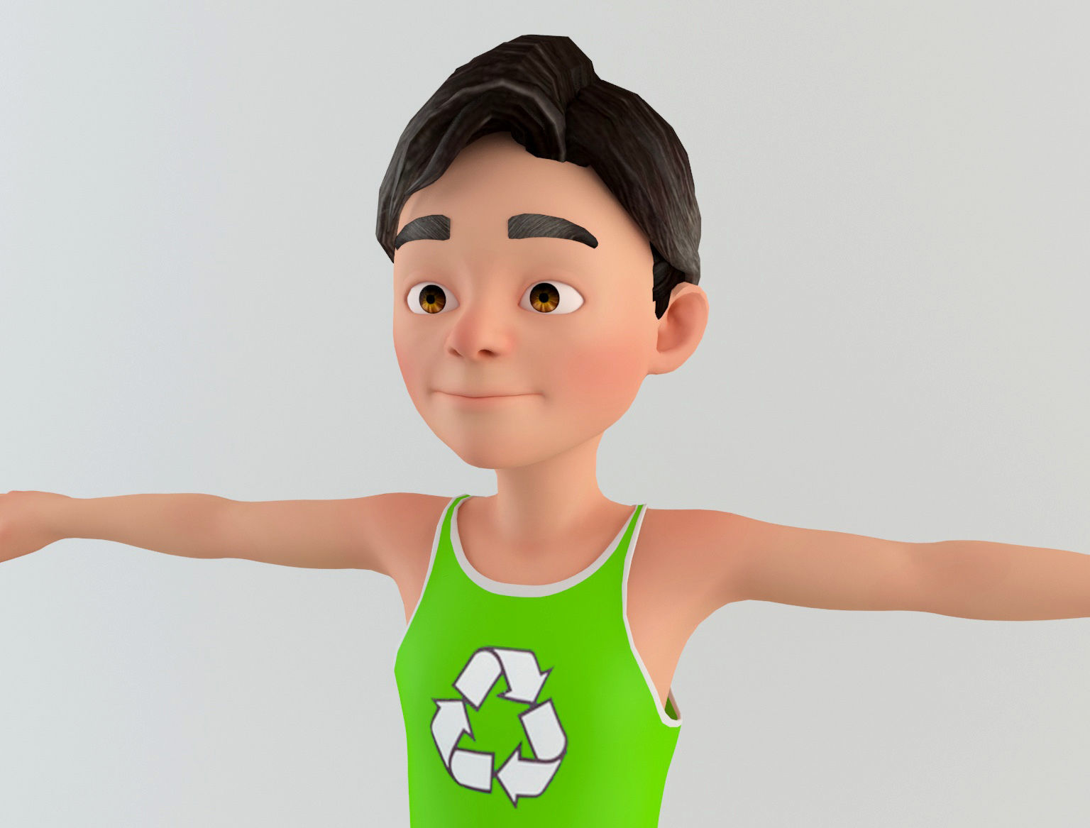 Cartoon Man 2 Low-poly 3D model_4