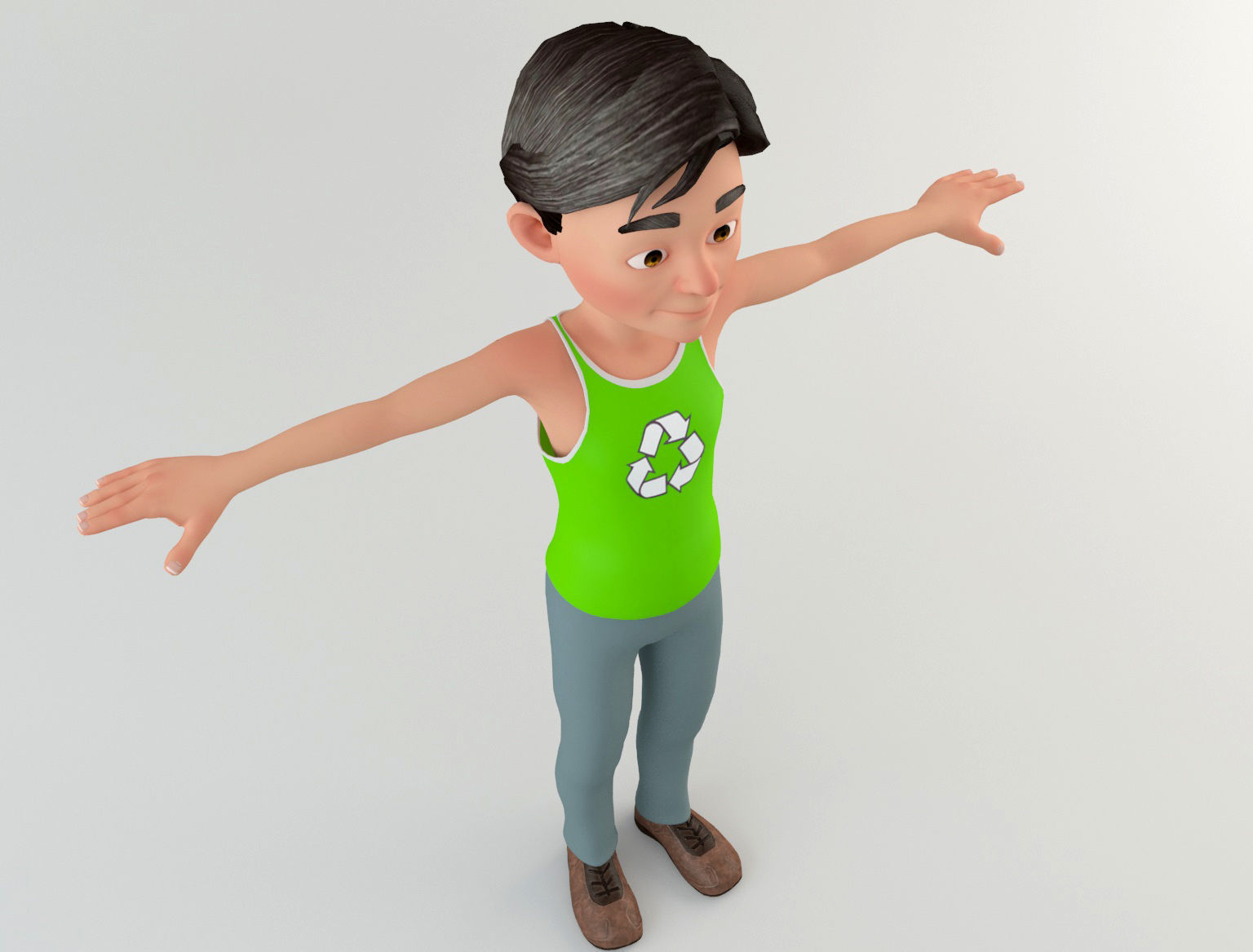 Cartoon Man 2 Low-poly 3D model_6