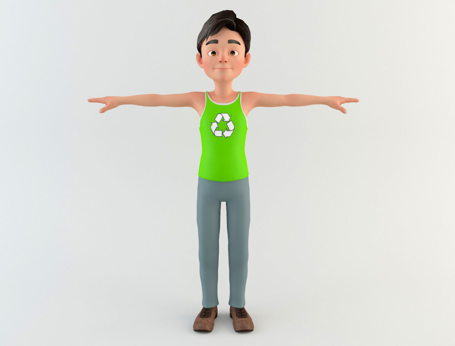 Cartoon Man 2 Low-poly 3D model_1