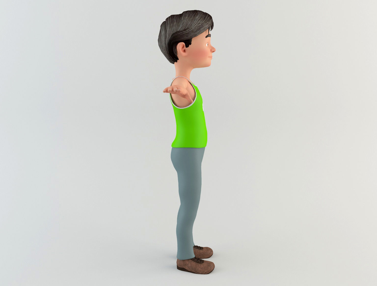 Cartoon Man 2 Low-poly 3D model_3