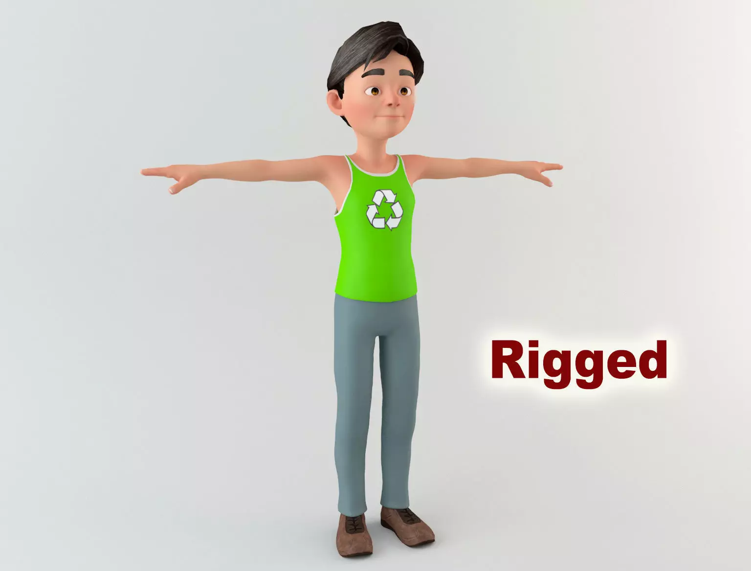 Cartoon Man 2 Low-poly 3D model_0