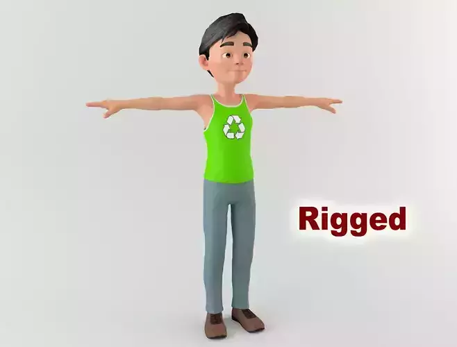 Cartoon Man 2 Low-poly 3D model