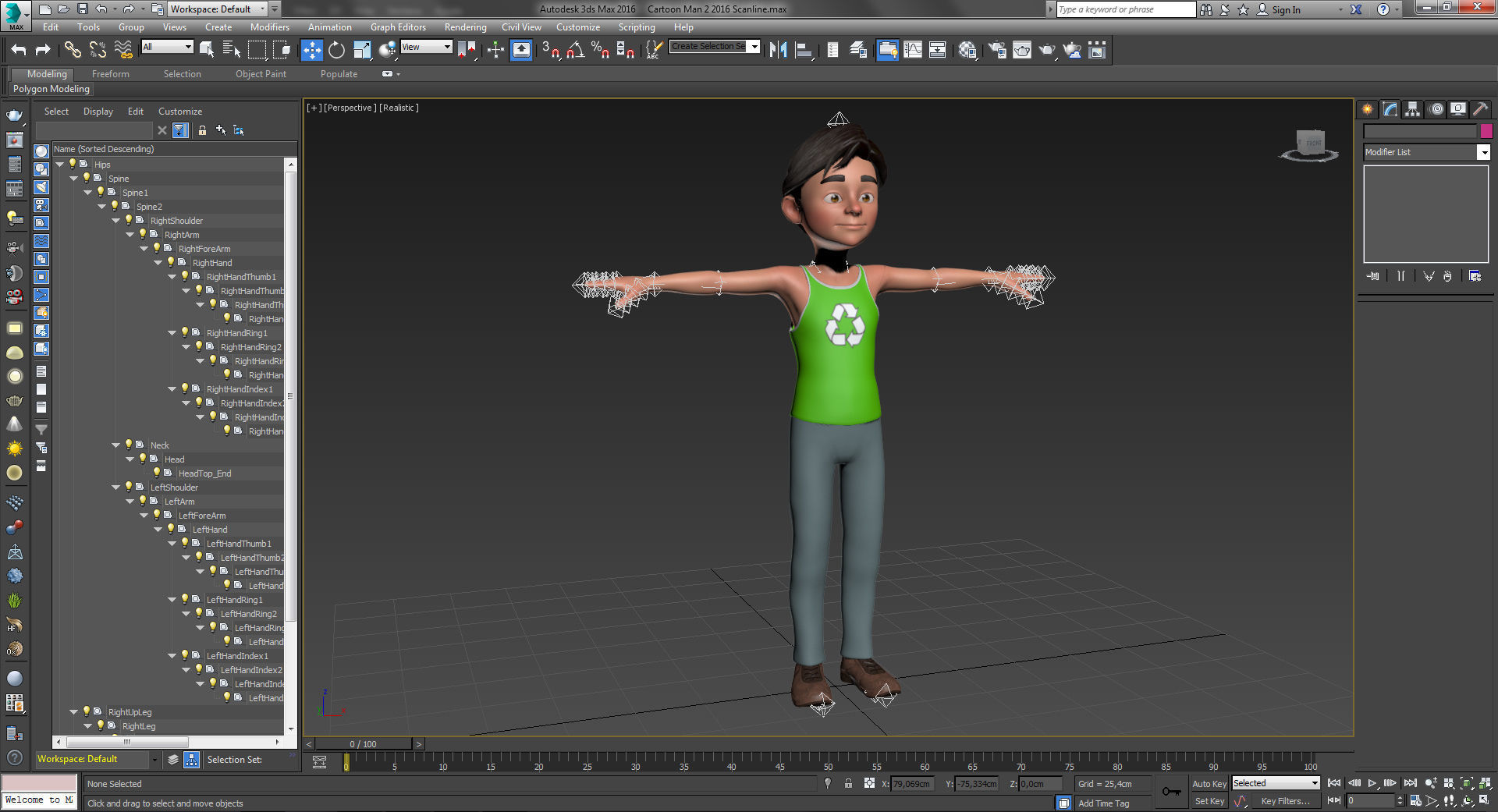 Cartoon Man 2 Low-poly 3D model_8