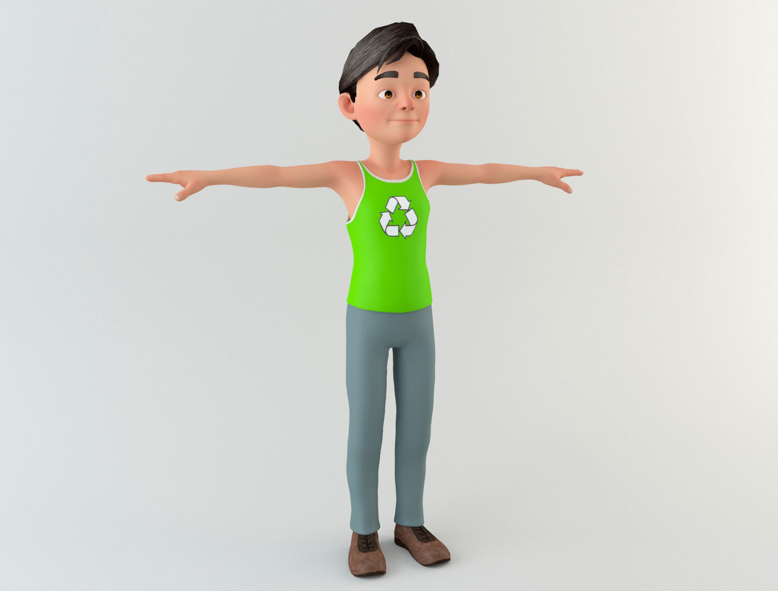 Cartoon Man 2 Low-poly 3D model_5