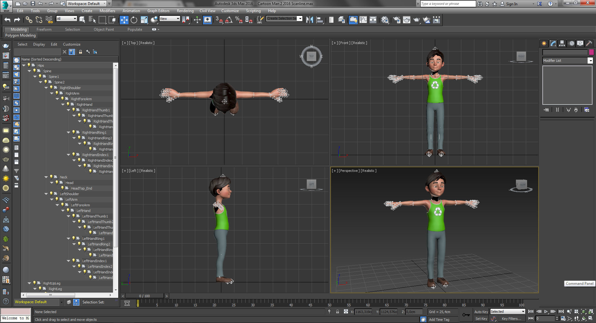 Cartoon Man 2 Low-poly 3D model_7