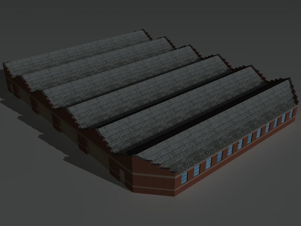 Factory Building 12 Low-poly 3D model_2