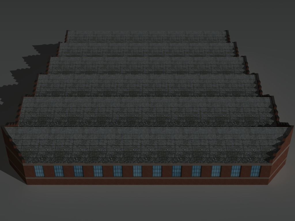 Factory Building 12 Low-poly 3D model_7