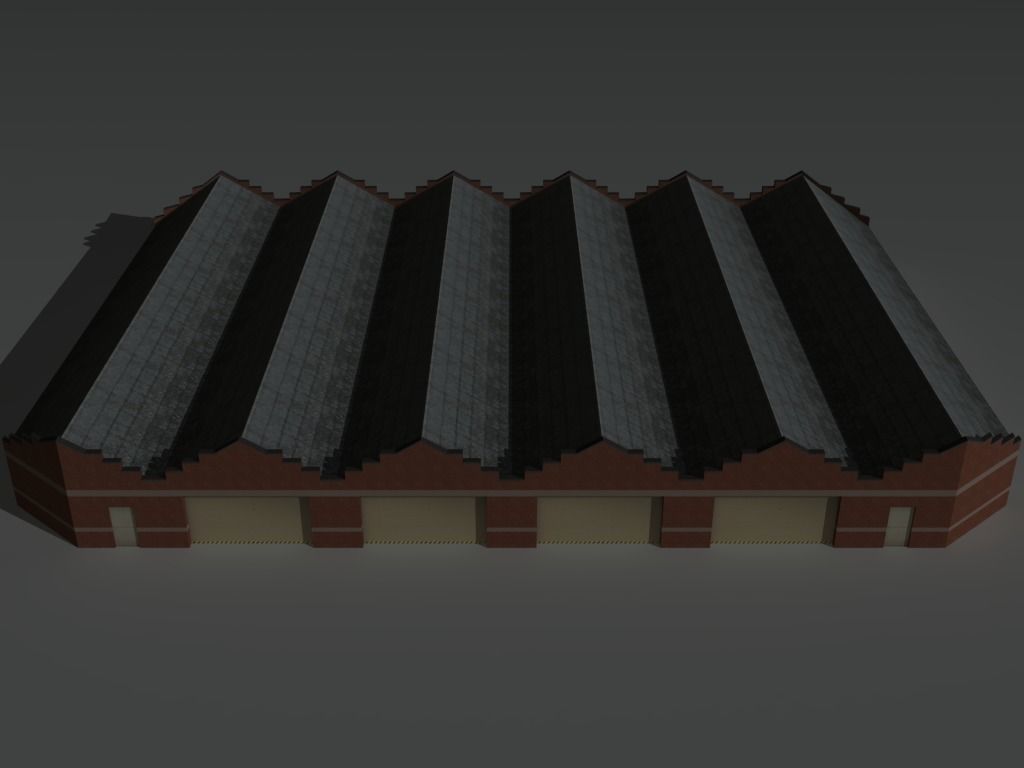 Factory Building 12 Low-poly 3D model_1