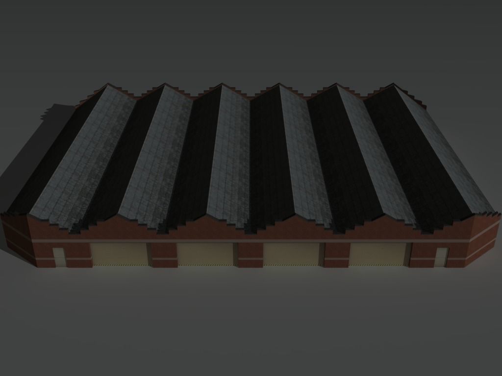 Factory Building 12 Low-poly 3D model_5