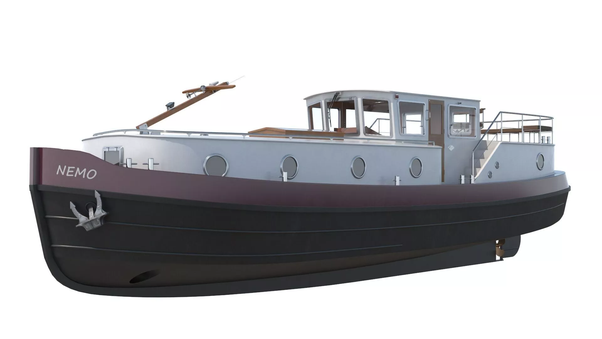 River boat Low-poly 3D model