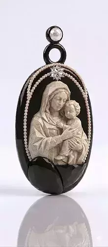 Virgin Mary Cameo Pendant 3D Model