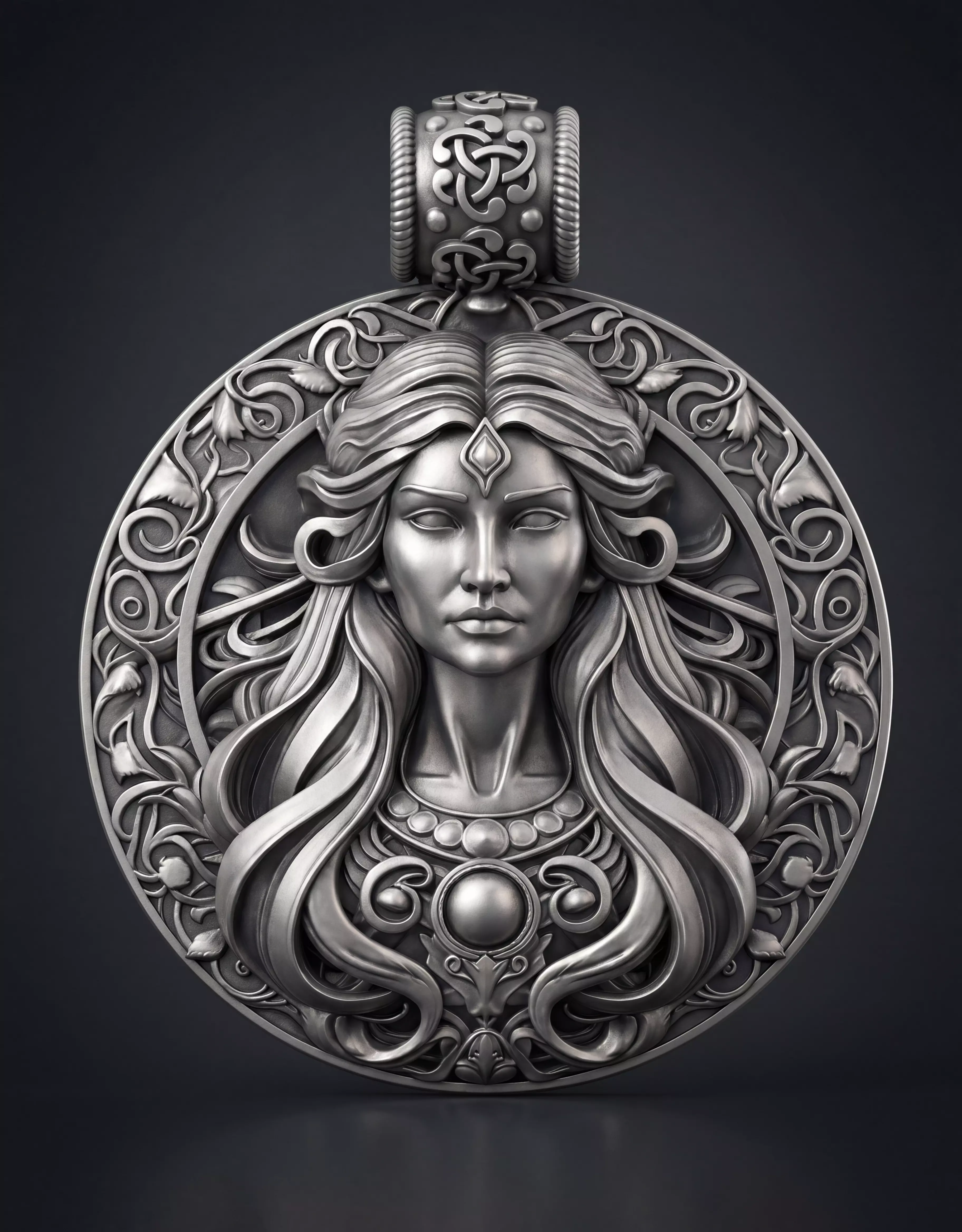Elven Goddess Pendant 3D print model