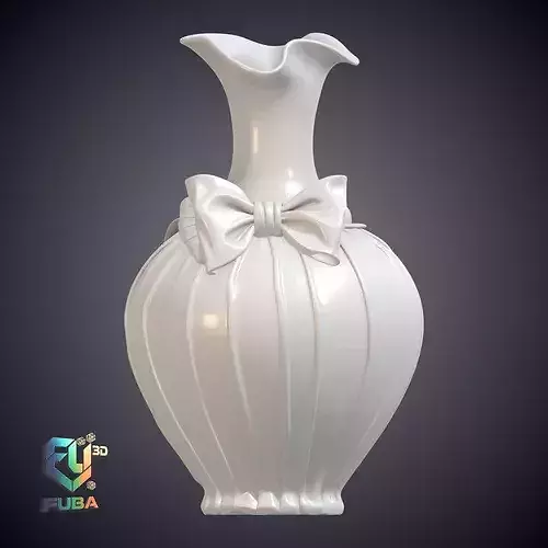 Elegant Ribbon Bow Vase Sculpture PM-835