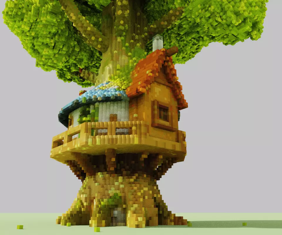 Voxel Treehouse 3D model