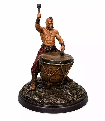 Zaporozhian Cossack Drummer STL File for 3D Printing