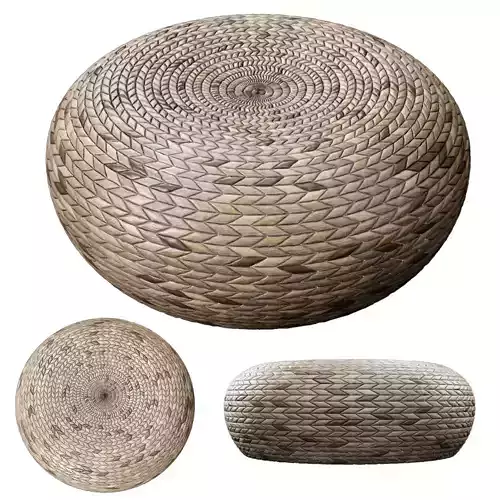 Rattan pouf Free 3D model