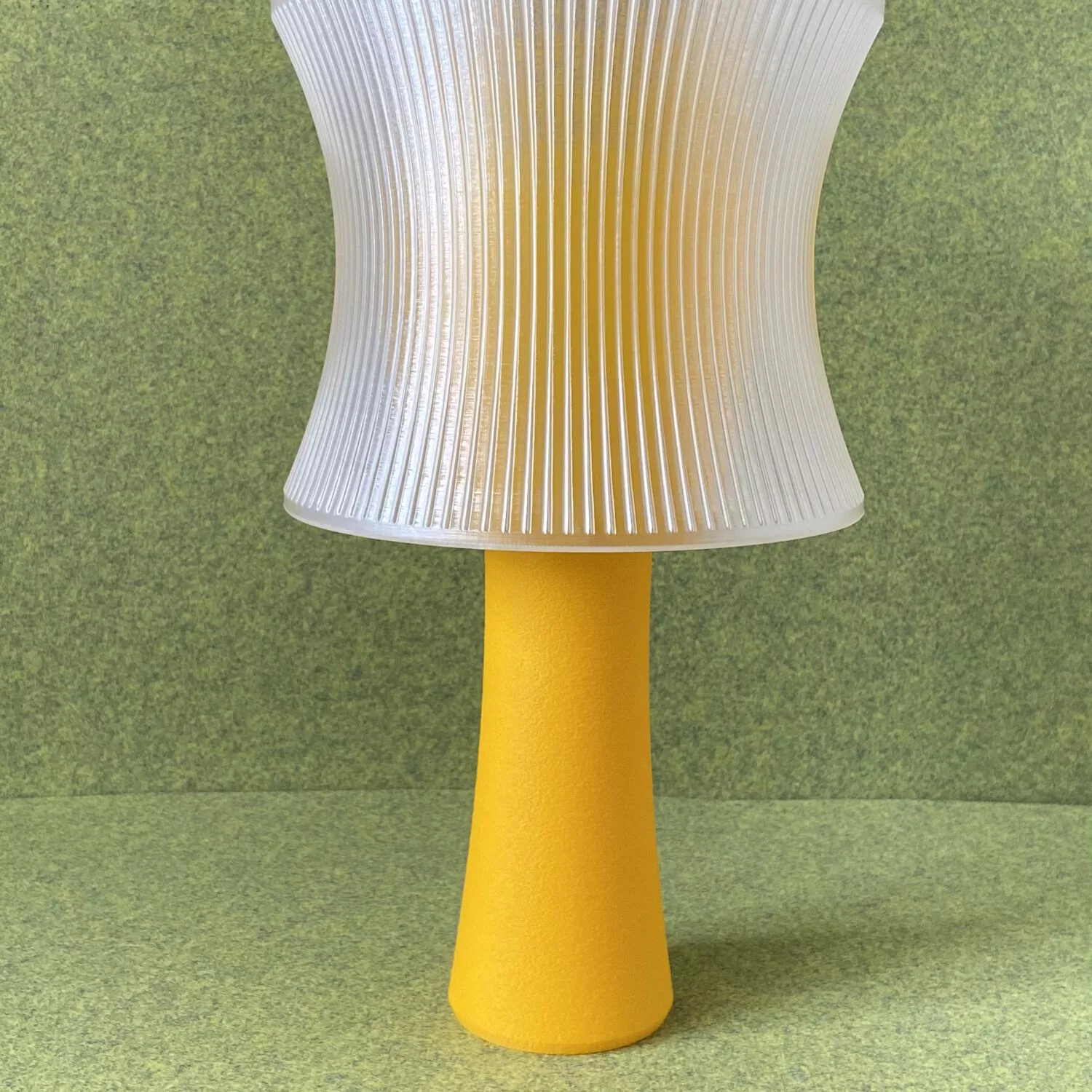 Mid Century Ribbed Table Lamp Pleated Shade and Conical Base 3D print model