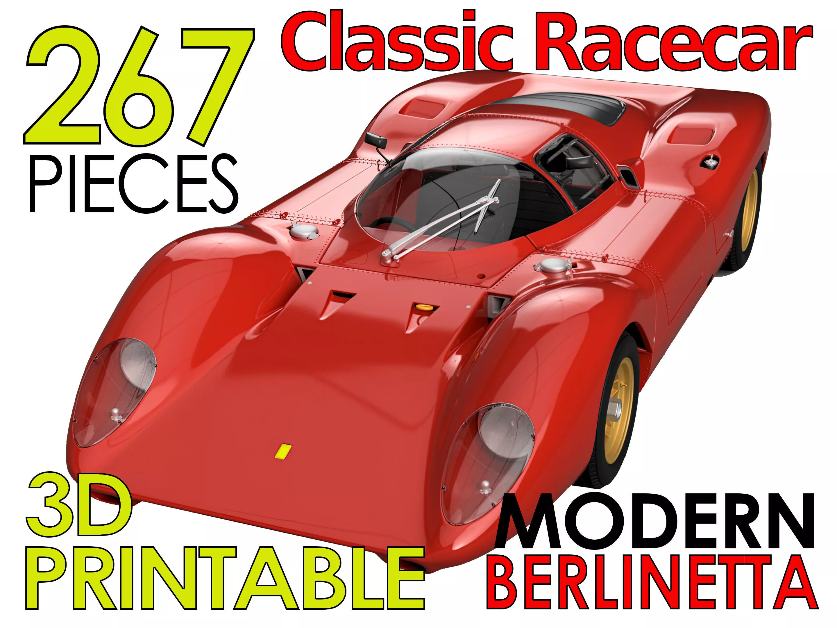 Scale Assembly Kit Classic Race Car 6 3D print model