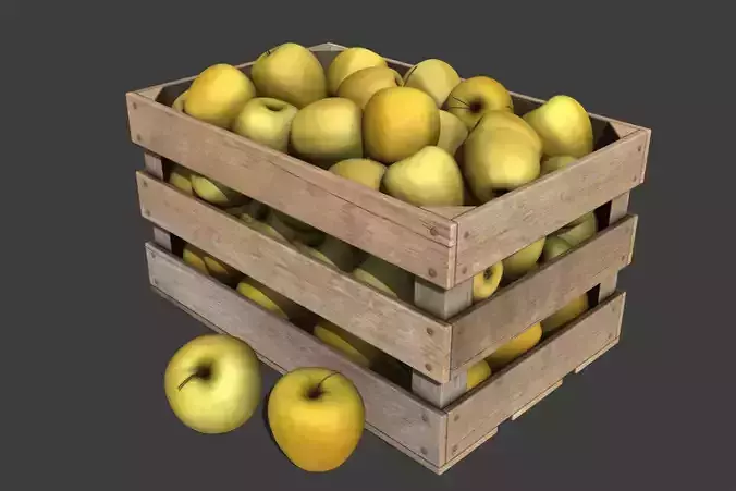 Crate with Yellow Apples