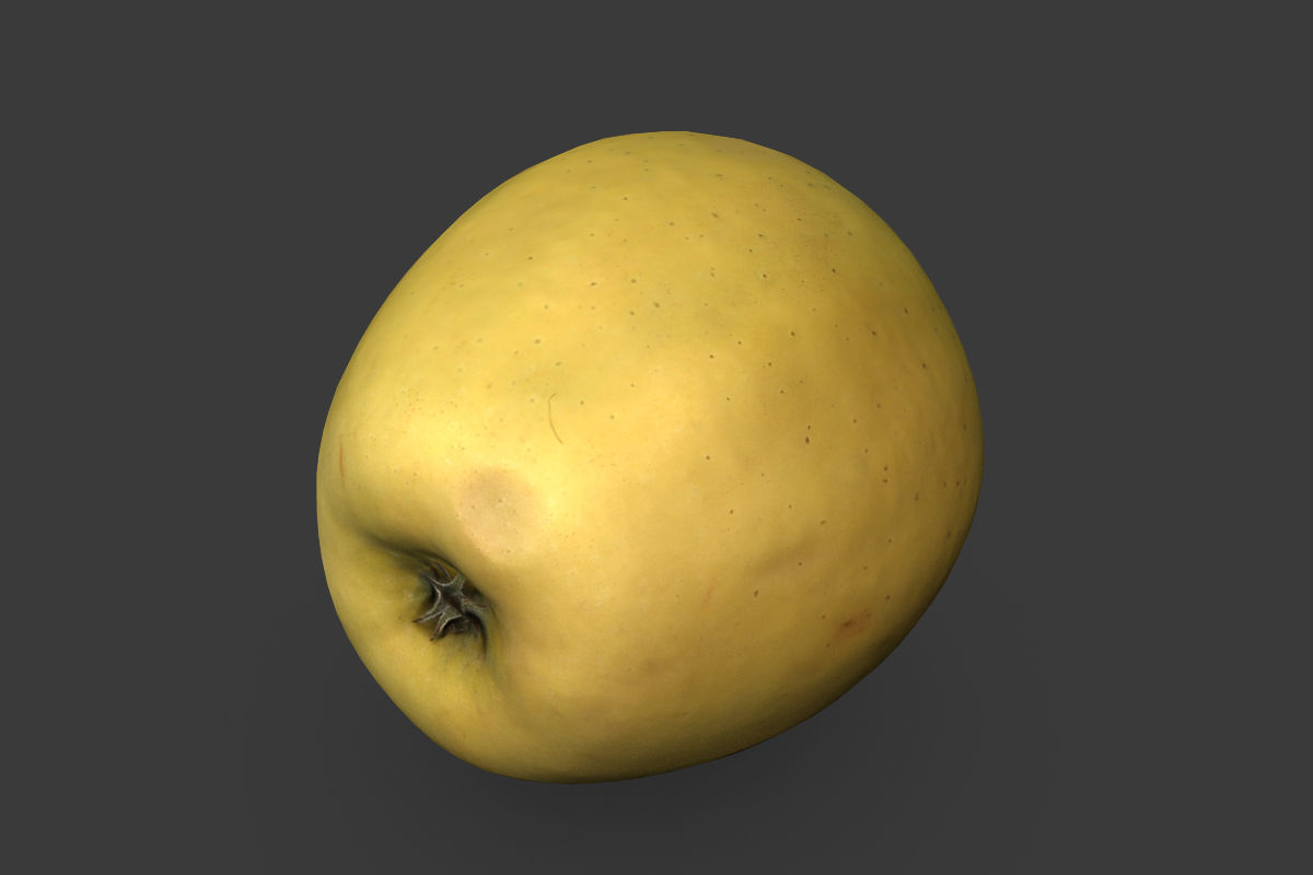 Crate with Yellow Apples 3D model_5