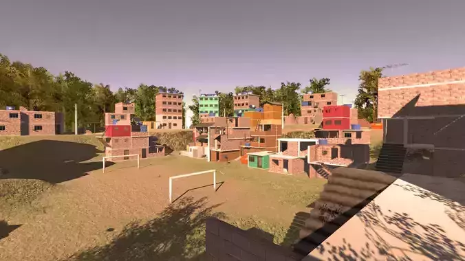 Favela Environment - Slums Low-poly 3D model