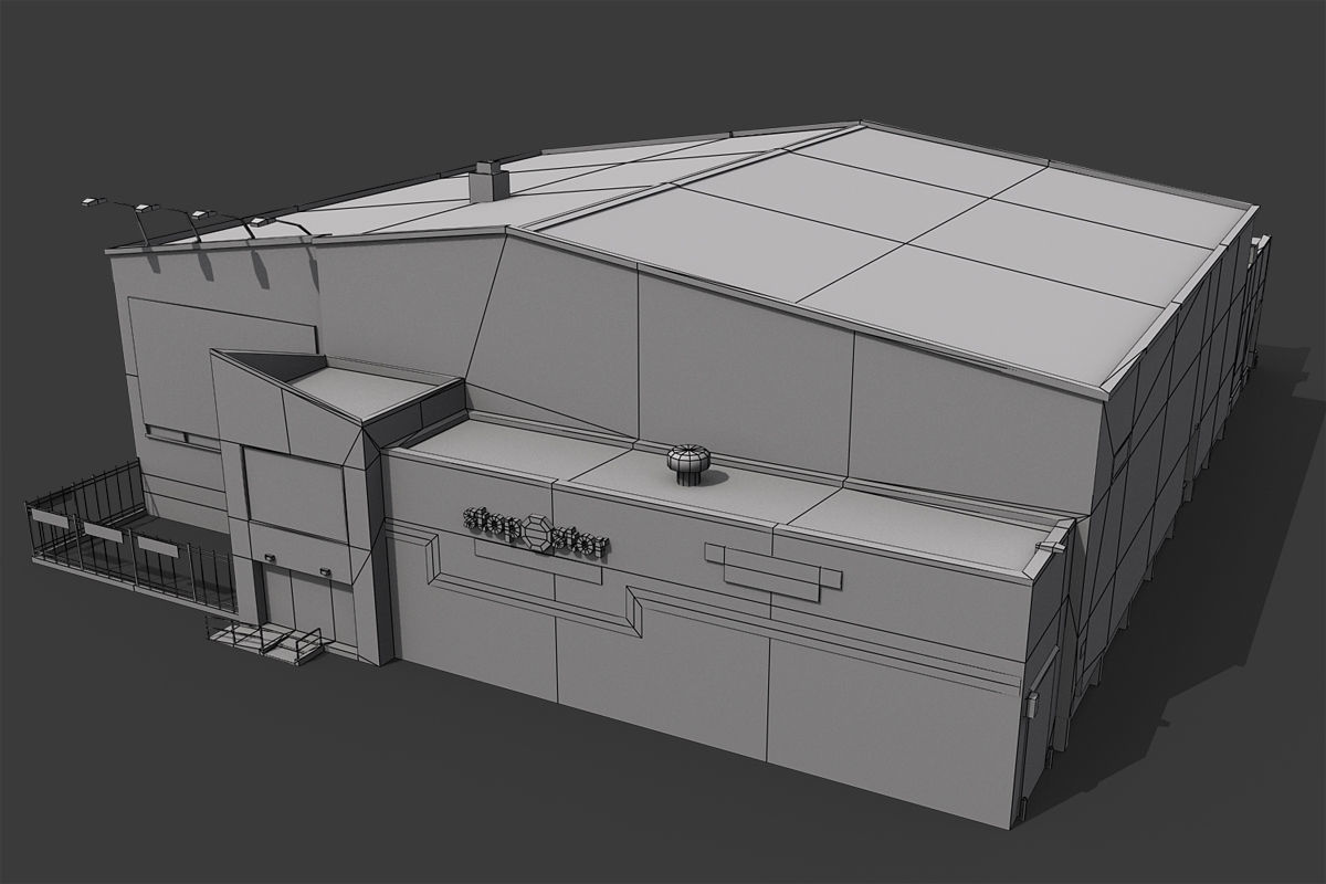 Self Storage Warehouse Low-poly 3D model_3