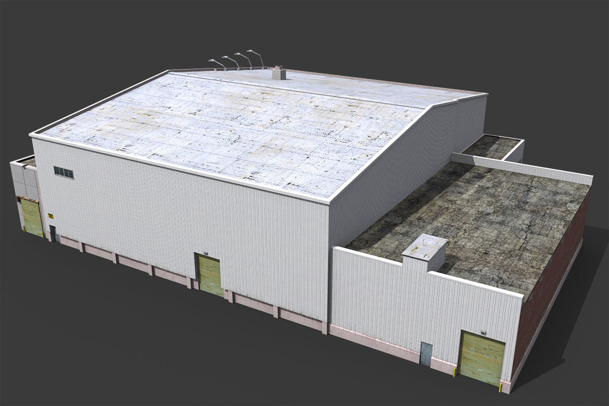 Self Storage Warehouse Low-poly 3D model_5