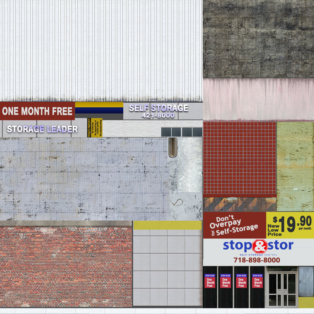 Self Storage Warehouse Low-poly 3D model_6